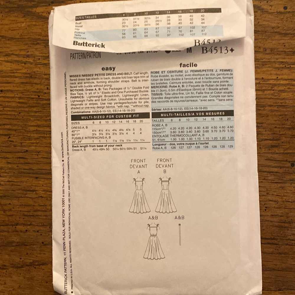 Butterick B4513 pattern - Picture 2 of 3